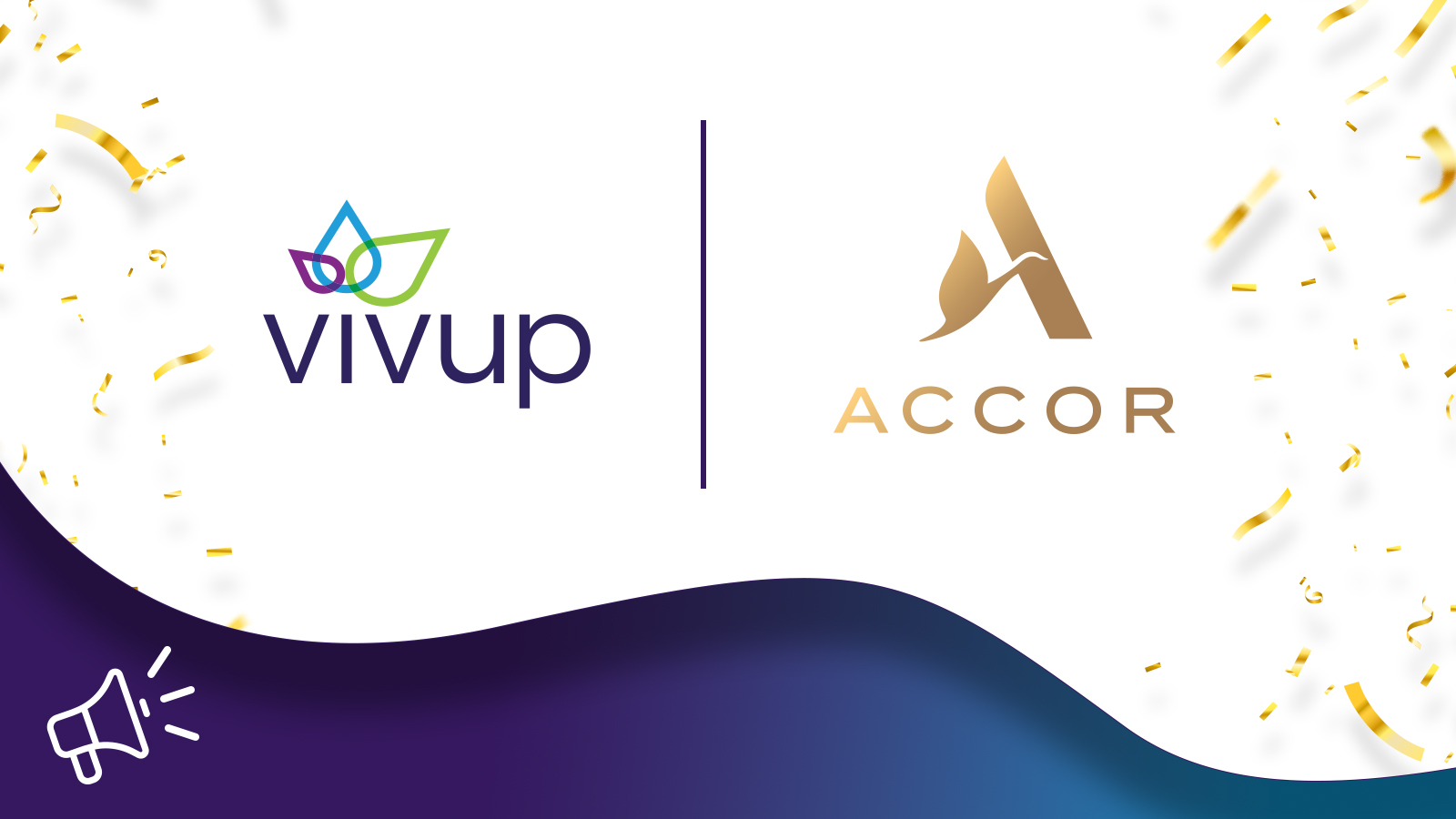 Vivup and Accor logo's on a partnership announcement