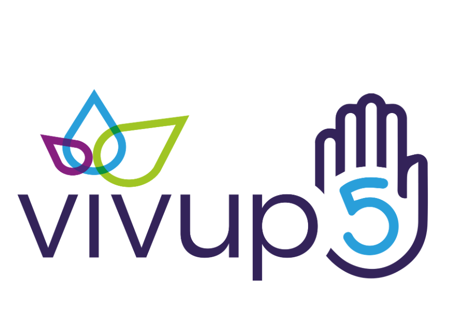 Vivup highfive logo next to the Vivup logo