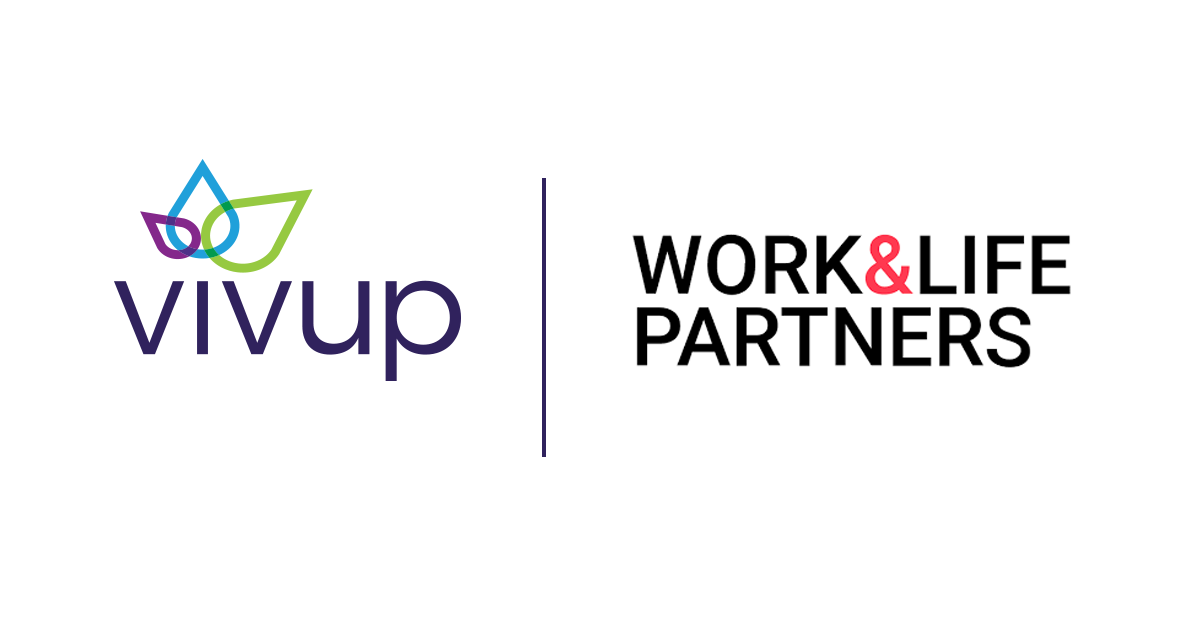 Vivup and Work & Life Partners logos on a partnership announcement